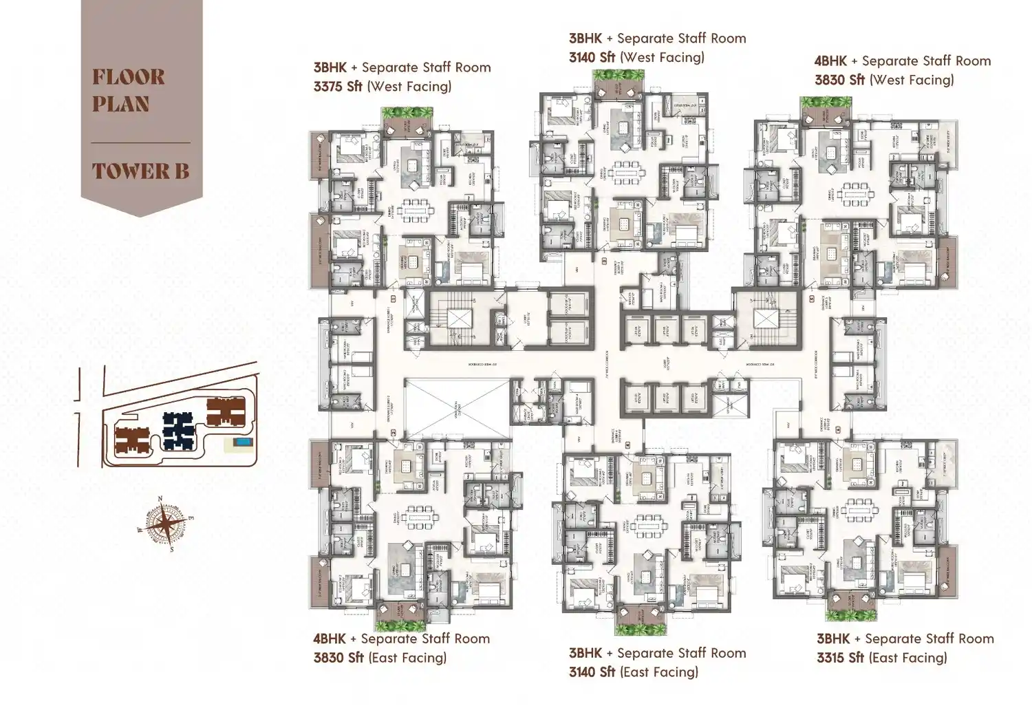 2 BHK floor plan at Adore Ananda