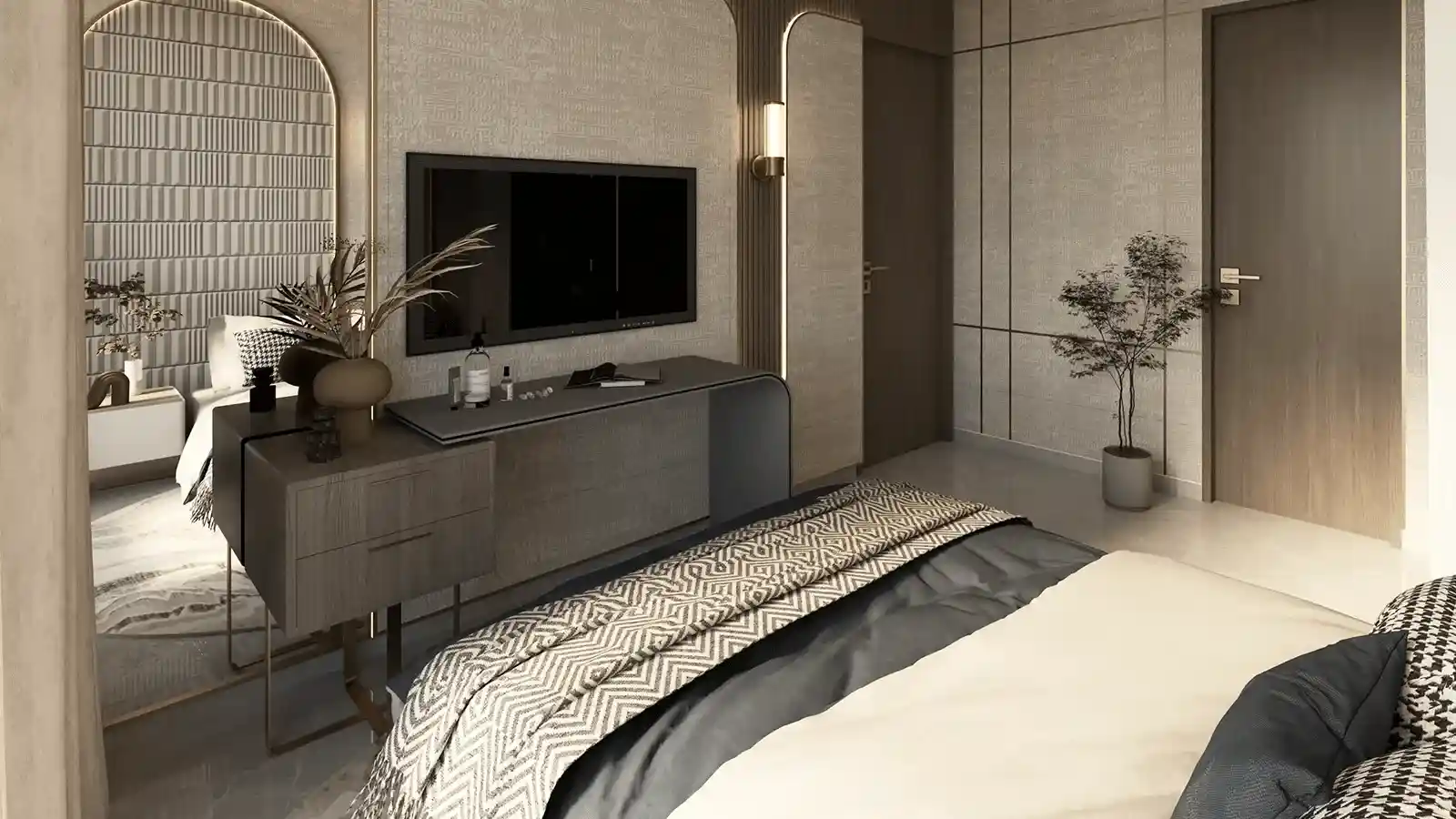 Cozy bedroom interior at Adore Ananda