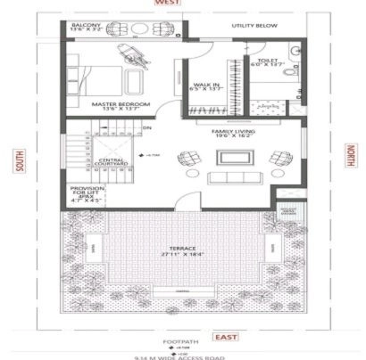 Adore Samriddhi Sector 89 Faridabad 2 BHK floor plan alternate
